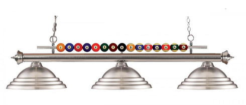 Z-Lite Shark 3 Light Billiard in Brushed Nickel Finish Model: 170BN-SBN