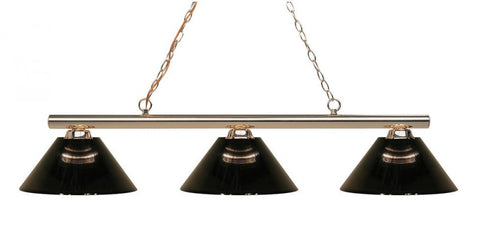 Z-Lite Sharp Shooter 3 Light Billiard in Brushed Nickel Finish Model: 155-3BN-ARG