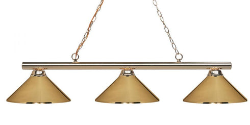 Z-Lite Sharp Shooter 3 Light Billiard in Brushed Nickel Finish Model: 155-3BN-MBN