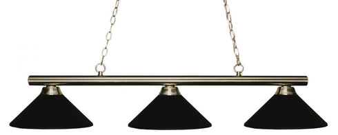 Z-Lite Sharp Shooter 3 Light Billiard in Brushed Nickel Finish Model: 155-3BN-MBN
