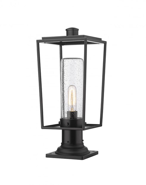 Z-Lite Sheridan 1 Light Outdoor Pier Mounted Fixture in Black Finish Model: 594PHMR-533PM-BK