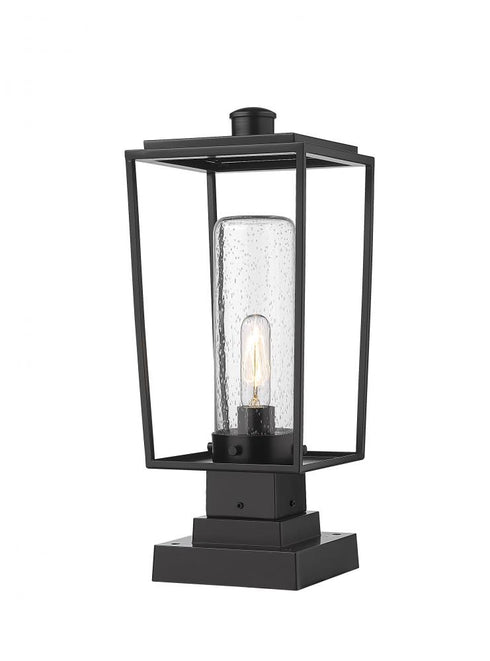 Z-Lite Sheridan 1 Light Outdoor Pier Mounted Fixture in Black Finish Model: 594PHMS-SQPM-BK
