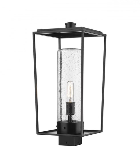 Z-Lite Sheridan 1 Light Outdoor Post Mount Fixture in Black Finish Model: 594PHBS-BK