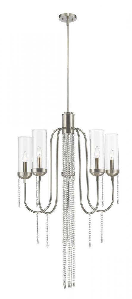 Z-Lite Siena 5 Light Chandelier in Brushed Nickel Finish Model: 433-5BN