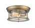 Z-Lite Sonna 2 Light Flush Mount in Brushed Nickel Finish Model: 2002F10-BN