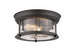 Z-Lite Sonna 2 Light Flush Mount in Brushed Nickel Finish Model: 2002F10-BN