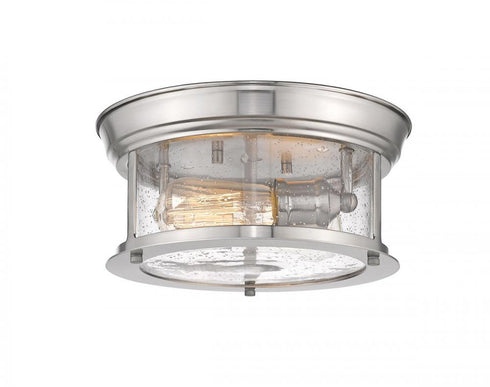 Z-Lite Sonna 2 Light Flush Mount in Brushed Nickel Finish Model: 2002F10-BN