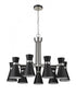 Z-Lite Soriano 9 Light Chandelier in Matte Black + Brushed Nickel Finish Model: 728-9MB-BN