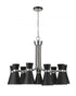 Z-Lite Soriano 9 Light Chandelier in Matte Black + Brushed Nickel Finish Model: 728-9MB-BN