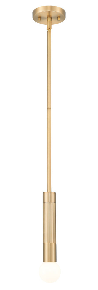 Z-Lite Stari 1 Light Pendant in Brushed Nickel Finish Model: 1956P-ROD-BN