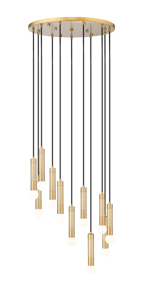 Z-Lite Stari 11 Light Chandelier in Brushed Nickel Finish Model: 1956P-11R-BN