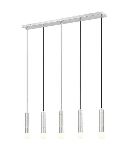 Z-Lite Stari 5 Light Linear Chandelier in Brushed Nickel Finish Model: 1956P-5L-BN