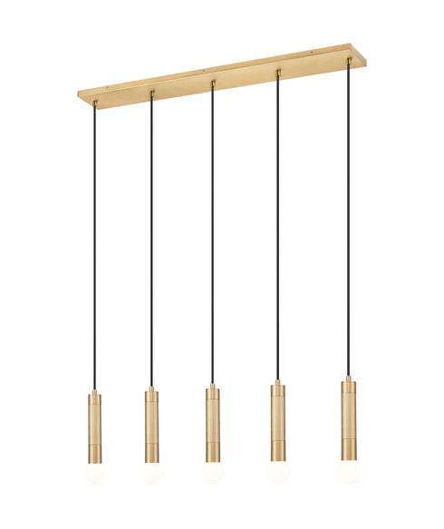 Z-Lite Stari 5 Light Linear Chandelier in Brushed Nickel Finish Model: 1956P-5L-BN