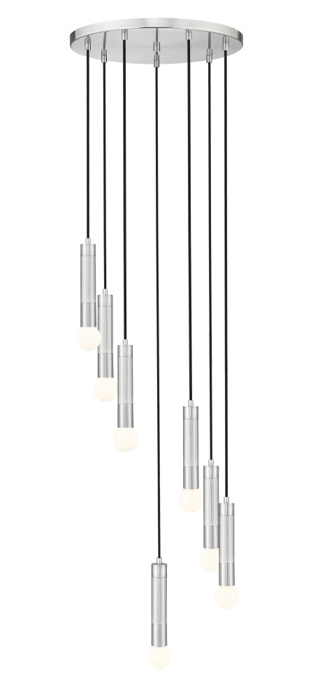 Z-Lite Stari 7 Light Chandelier in Brushed Nickel Finish Model: 1956P-7R-BN
