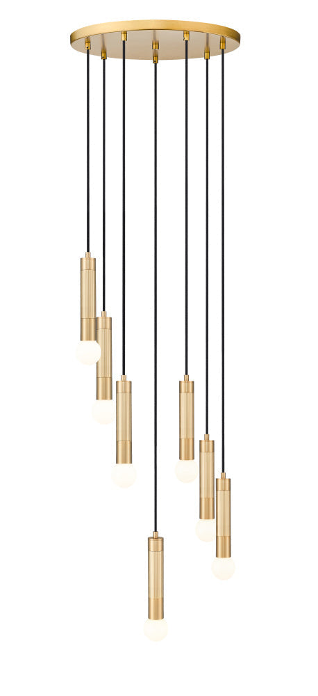 Z-Lite Stari 7 Light Chandelier in Brushed Nickel Finish Model: 1956P-7R-BN