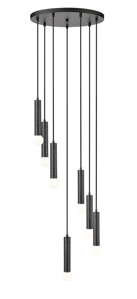 Z-Lite Stari 7 Light Chandelier in Brushed Nickel Finish Model: 1956P-7R-BN