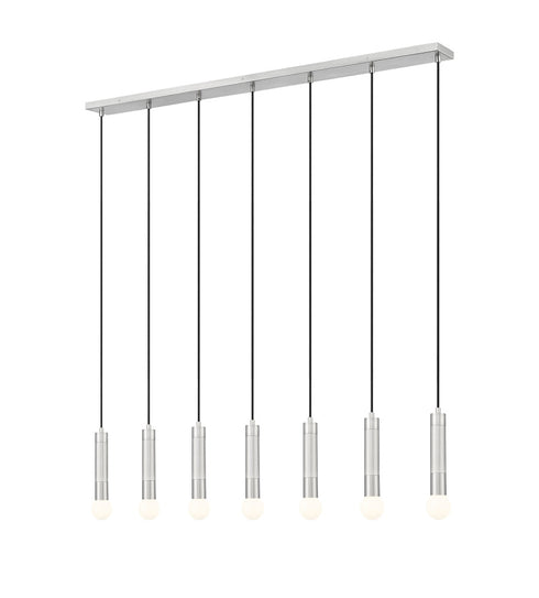 Z-Lite Stari 7 Light Linear Chandelier in Brushed Nickel Finish Model: 1956P-7L-BN