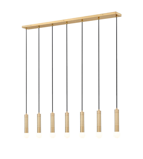 Z-Lite Stari 7 Light Linear Chandelier in Brushed Nickel Finish Model: 1956P-7L-BN