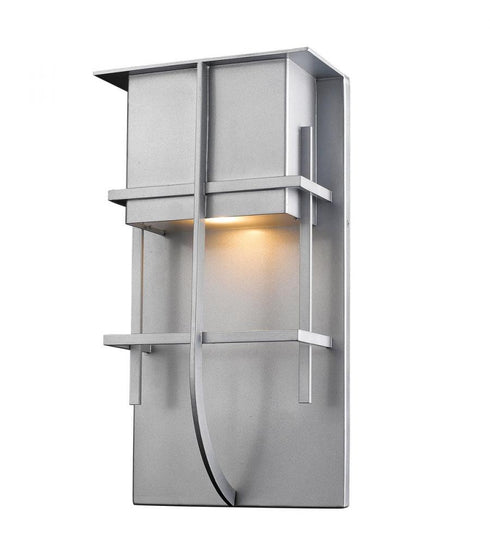 Z-Lite Stillwater 1 Light Outdoor Wall Light in Silver Finish Model: 558M-SL-LED