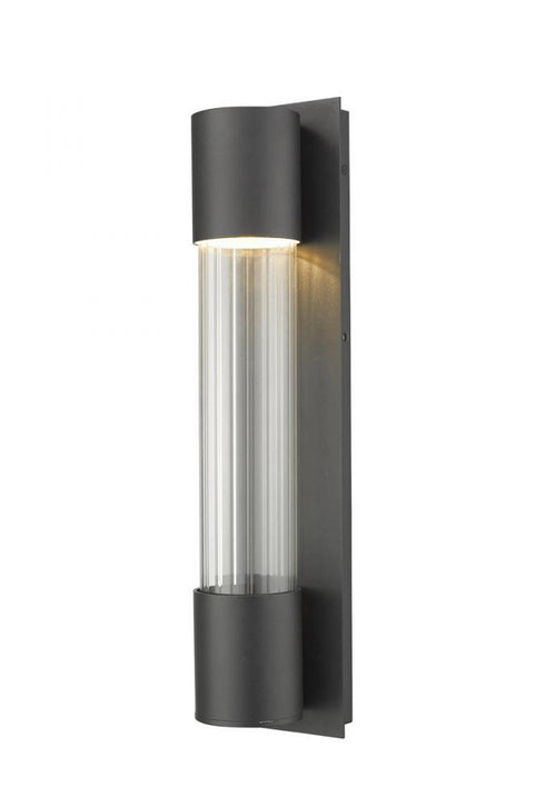 Z-Lite Striate 1 Light Outdoor Wall Light in Black Finish Model: 575M-BK-LED