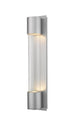 Z-Lite Striate 2 Light Outdoor Wall Light in Silver Finish Model: 575B-SL-LED