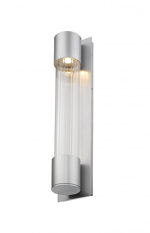 Z-Lite Striate 2 Light Outdoor Wall Light in Silver Finish Model: 575B-SL-LED
