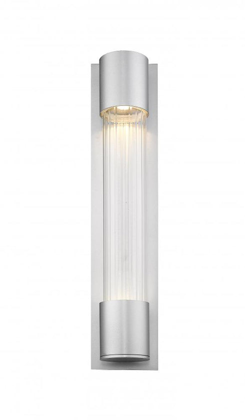 Z-Lite Striate 2 Light Outdoor Wall Light in Silver Finish Model: 575B-SL-LED