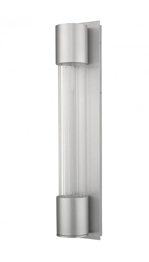 Z-Lite Striate 2 Light Outdoor Wall Light in Silver Finish Model: 575B-SL-LED