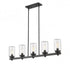 Z-Lite Tahoe 5 Light Outdoor Linear Chandelier in Ashen Barnboard Finish Model: 588-5L-ABB