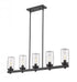 Z-Lite Tahoe 5 Light Outdoor Linear Chandelier in Ashen Barnboard Finish Model: 588-5L-ABB
