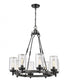 Z-Lite Tahoe 8 Light Outdoor Chandelier in Ashen Barnboard Finish Model: 588-8ABB