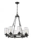 Z-Lite Tahoe 8 Light Outdoor Chandelier in Ashen Barnboard Finish Model: 588-8ABB