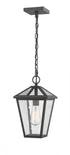 Z-Lite Talbot 1 Light Outdoor Chain Mount Ceiling Fixture in Black Finish Model: 579CHM-BK