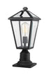 Z-Lite Talbot 1 Light Outdoor Pier Mounted Fixture in Black Finish Model: 579PHMR-533PM-BK