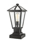 Z-Lite Talbot 1 Light Outdoor Pier Mounted Fixture in Black Finish Model: 579PHMS-SQPM-BK
