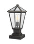 Z-Lite Talbot 1 Light Outdoor Pier Mounted Fixture in Black Finish Model: 579PHMS-SQPM-BK