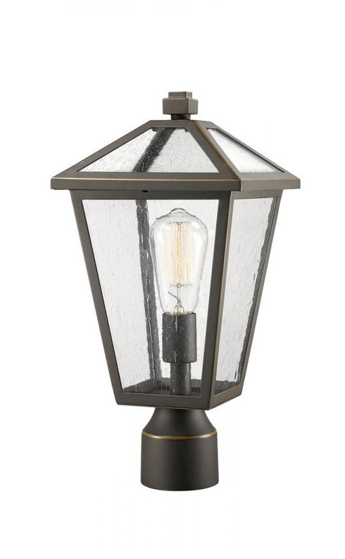 Z-Lite Talbot 1 Light Outdoor Post Mount Fixture in Black Finish Model: 579PHMR-3-564P-BK