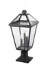 Z-Lite Talbot 3 Light Outdoor Pier Mounted Fixture in Black Finish Model: 579PHBR-533PM-BK