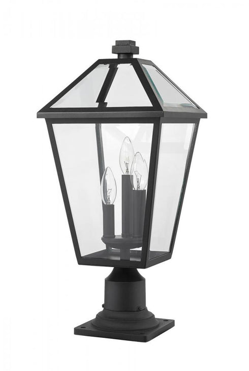 Z-Lite Talbot 3 Light Outdoor Pier Mounted Fixture in Black Finish Model: 579PHBR-533PM-BK