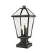 Z-Lite Talbot 3 Light Outdoor Pier Mounted Fixture in Black Finish Model: 579PHBS-SQPM-BK