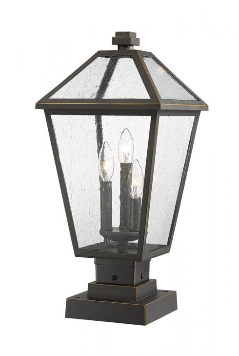 Z-Lite Talbot 3 Light Outdoor Pier Mounted Fixture in Black Finish Model: 579PHBS-SQPM-BK