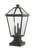 Z-Lite Talbot 3 Light Outdoor Pier Mounted Fixture in Black Finish Model: 579PHBS-SQPM-BK