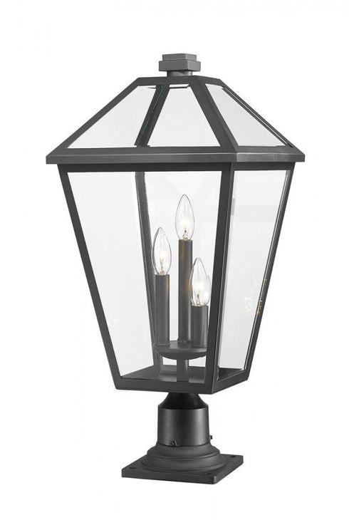 Z-Lite Talbot 3 Light Outdoor Pier Mounted Fixture in Black Finish Model: 579PHXLR-533PM-BK