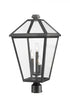 Z-Lite Talbot 3 Light Outdoor Post Mount Fixture in Black Finish Model: 579PHXLR-BK