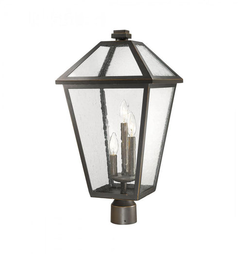 Z-Lite Talbot 3 Light Outdoor Post Mount Fixture in Black Finish Model: 579PHXLR-BK