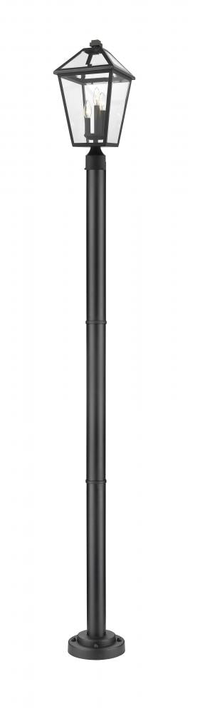 Z-Lite Talbot 3 Light Outdoor Post Mounted Fixture in Black Finish Model: 579PHBR-567P-BK