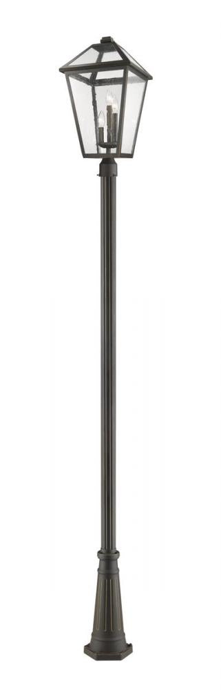 Z-Lite Talbot 3 Light Outdoor Post Mounted Fixture in Black Finish Model: 579PHXLR-519P-BK