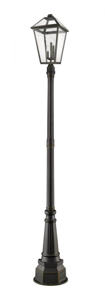 Z-Lite Talbot 3 Light Outdoor Post Mounted Fixture in Oil Rubbed Bronze Finish Model: 579PHXLR-564P-ORB