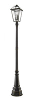 Z-Lite Talbot 3 Light Outdoor Post Mounted Fixture in Oil Rubbed Bronze Finish Model: 579PHXLR-564P-ORB