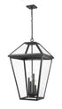 Z-Lite Talbot 4 Light Outdoor Chain Mount Ceiling Fixture in Black Finish Model: 579CHXLX-BK